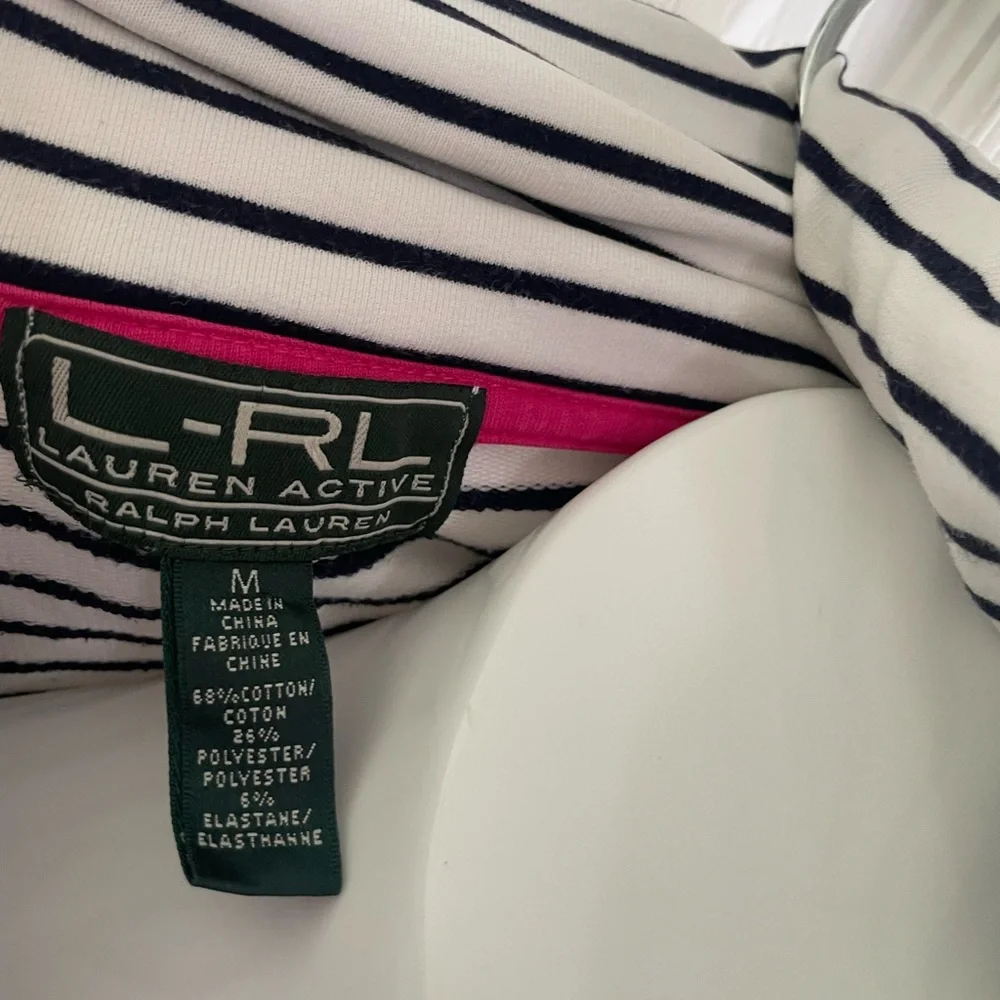 Lauren Ralph Lauren Navy and White Striped Jacket - Picture 3 of 11